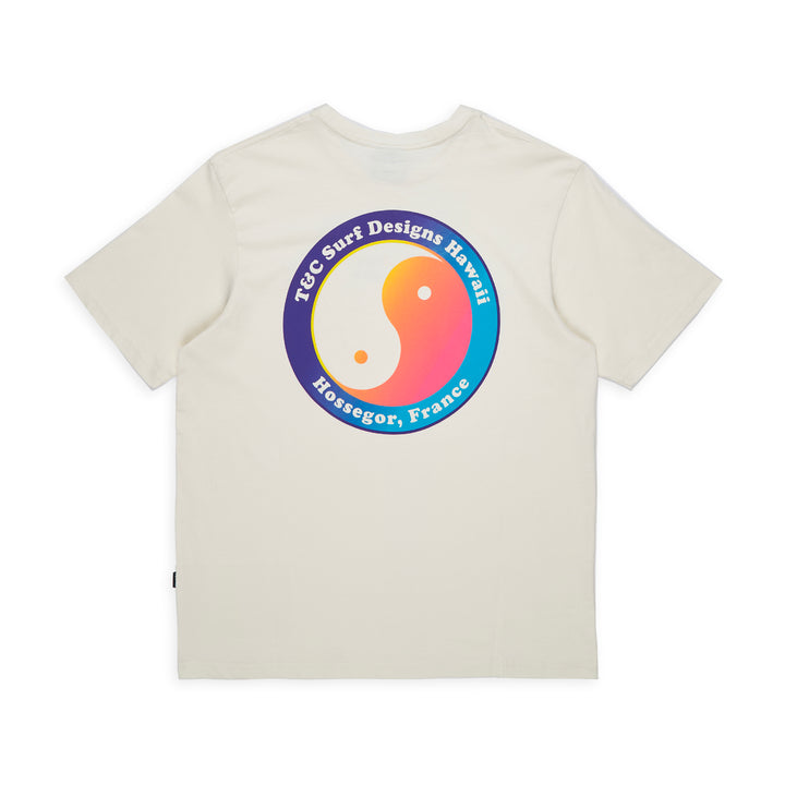 T&C Surf Designs YY 71 Destination Hossegor S/S Tee - Off White/Pink