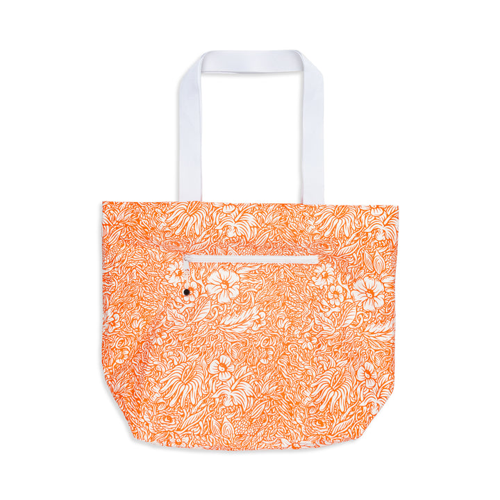 T&C Surf Designs Printed Travel Tote Bag- Orange Flower