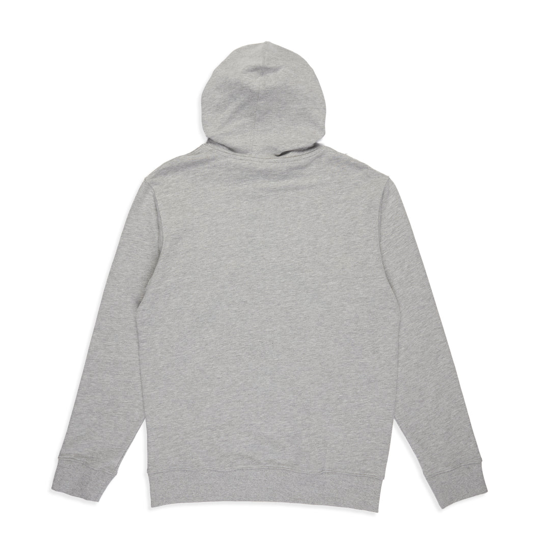 T&C Surf Designs Essential Hooded Fleece Heather Grey Navy Logo