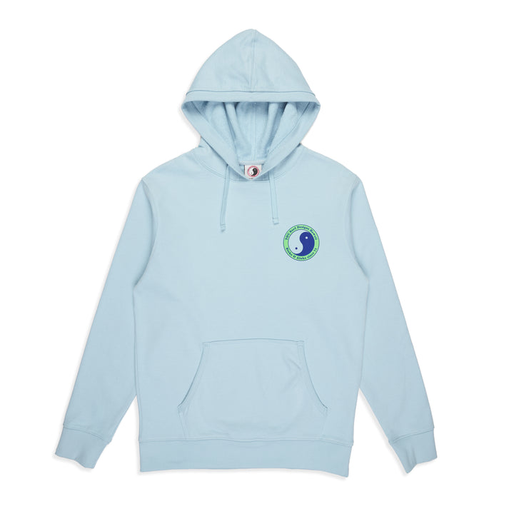 T&C Surf Designs Essential Hooded Fleece Sky Blue Green Logo