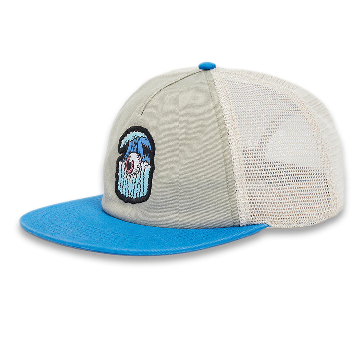 T&C Surf Designs Jon Unstructured Trucker Cap- Natural Royal Blue