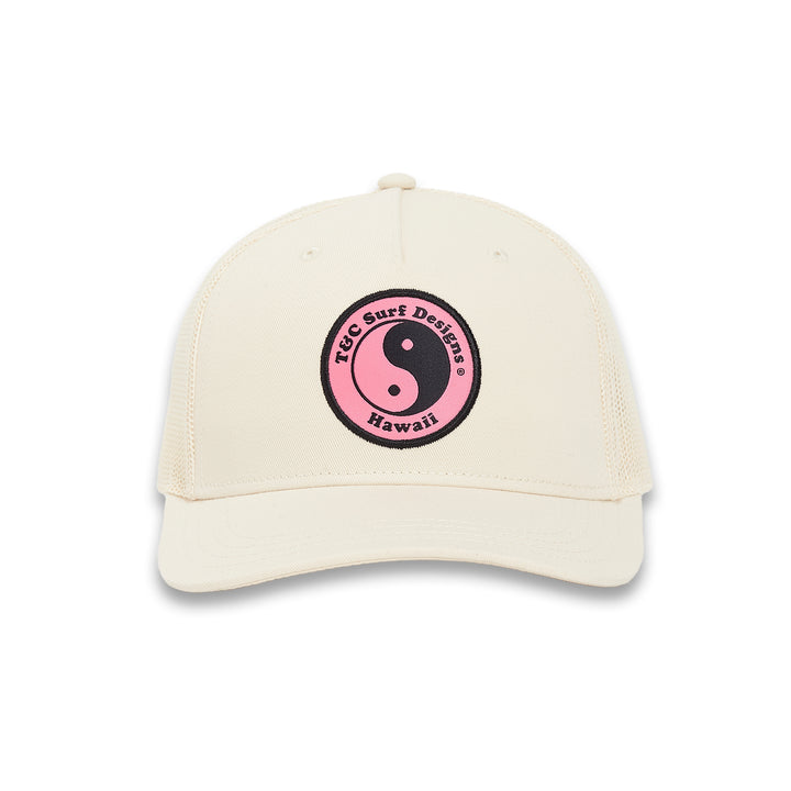 T&C Surf Designs YY Trucker Cap - Natural Natural Pink logo