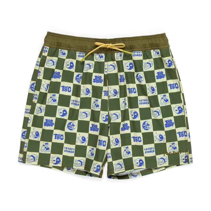 T&C Surf Designs Aloha Elastic 16,5" Beach Short - Bright Military