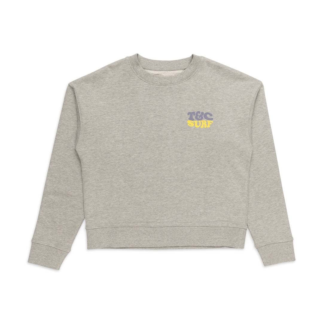 T&C Surf Designs Women Artist Crew Fleece- Grey Heather