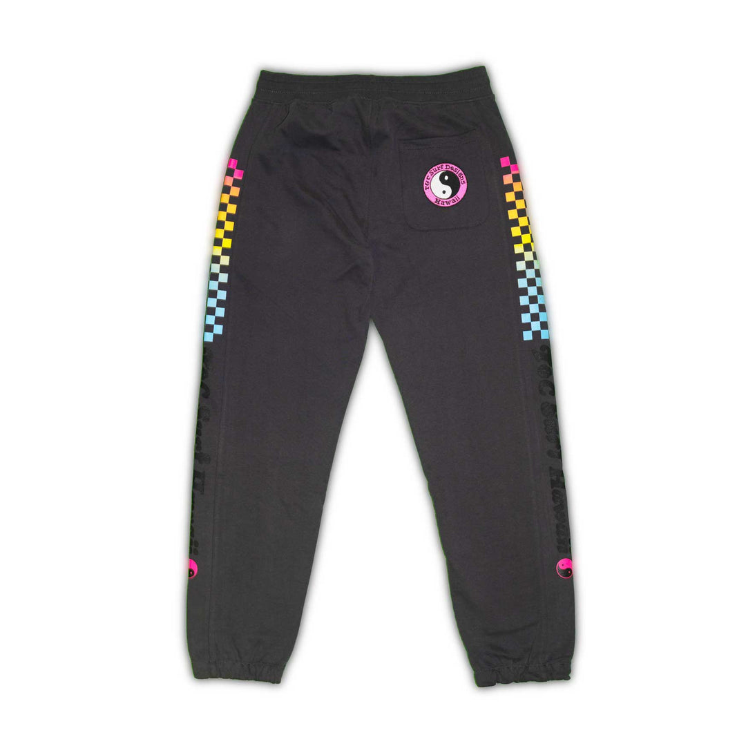 Checky Sweat Pants Washed Black