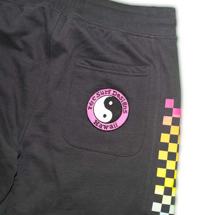 Checky Sweat Pants Washed Black